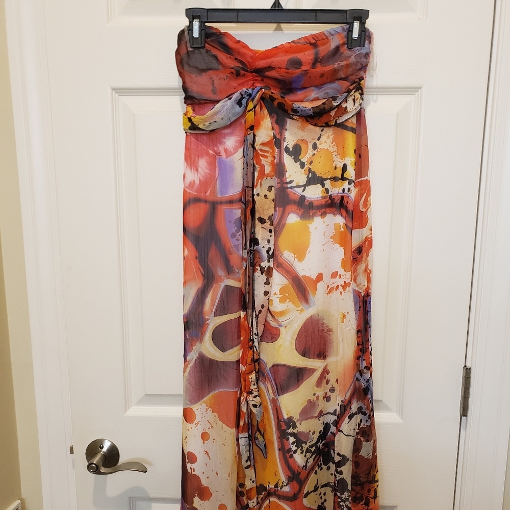 Strapless Grafitti print sundress